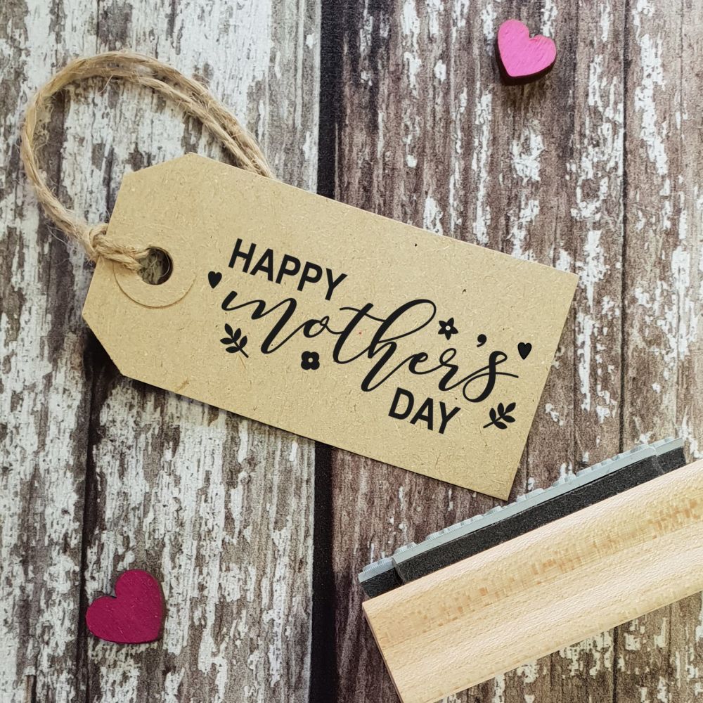 Happy Mother's Day Floral Rubber Stamp 