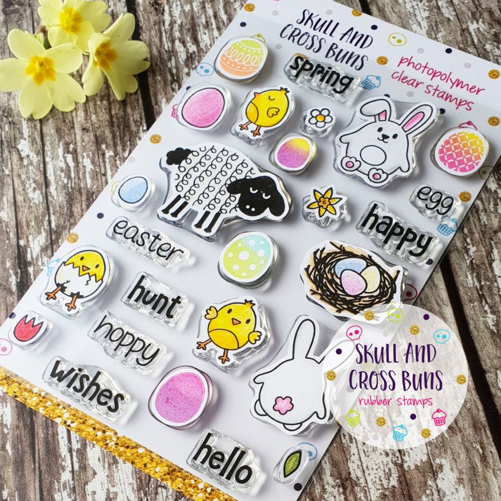 CLEARANCE 66% OFF! Spring Friends  Easter Rubber Clear Stamp Set