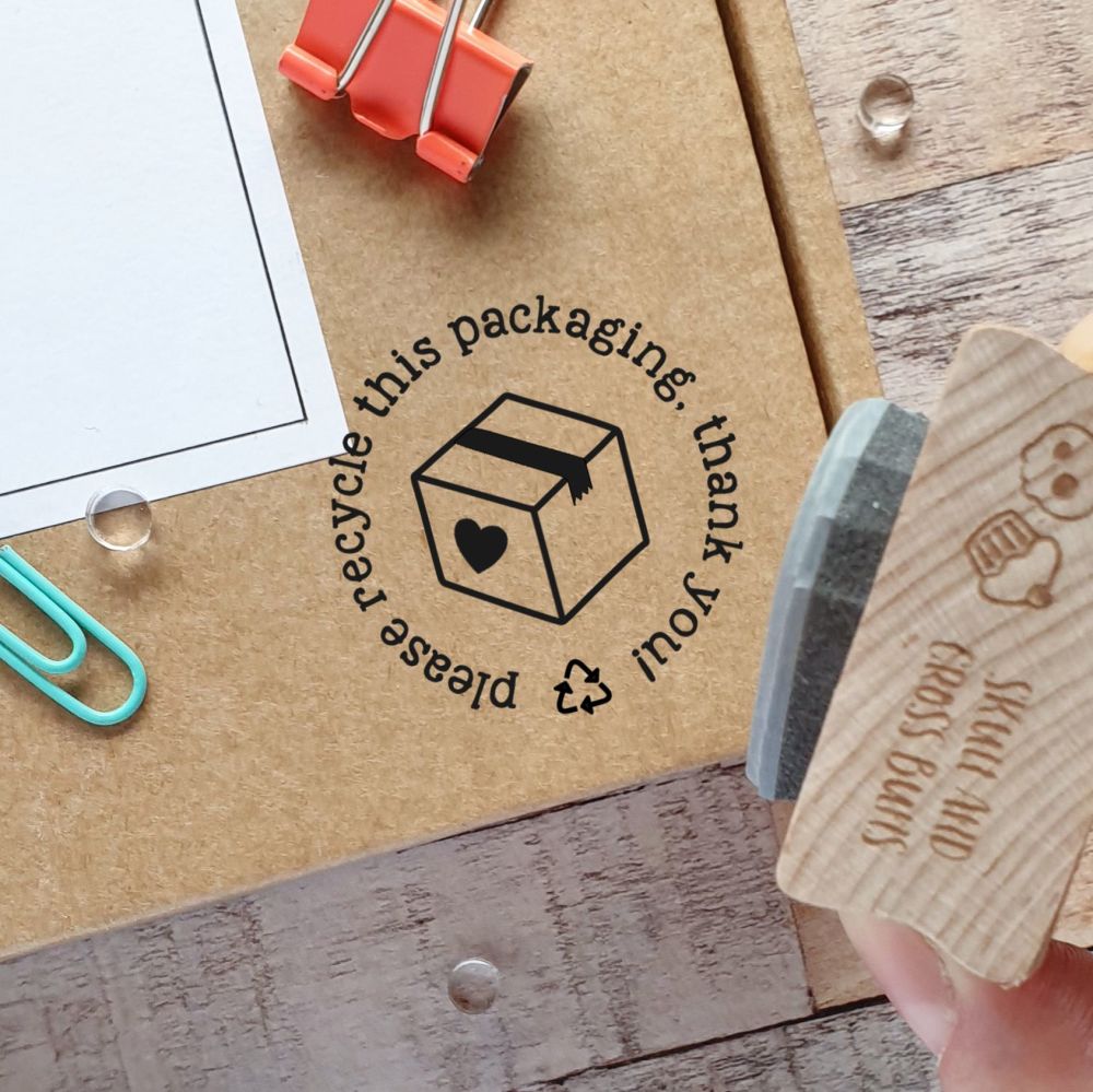 ***NEW FOR 2020*** Please Recycle Packaging Rubber Stamp