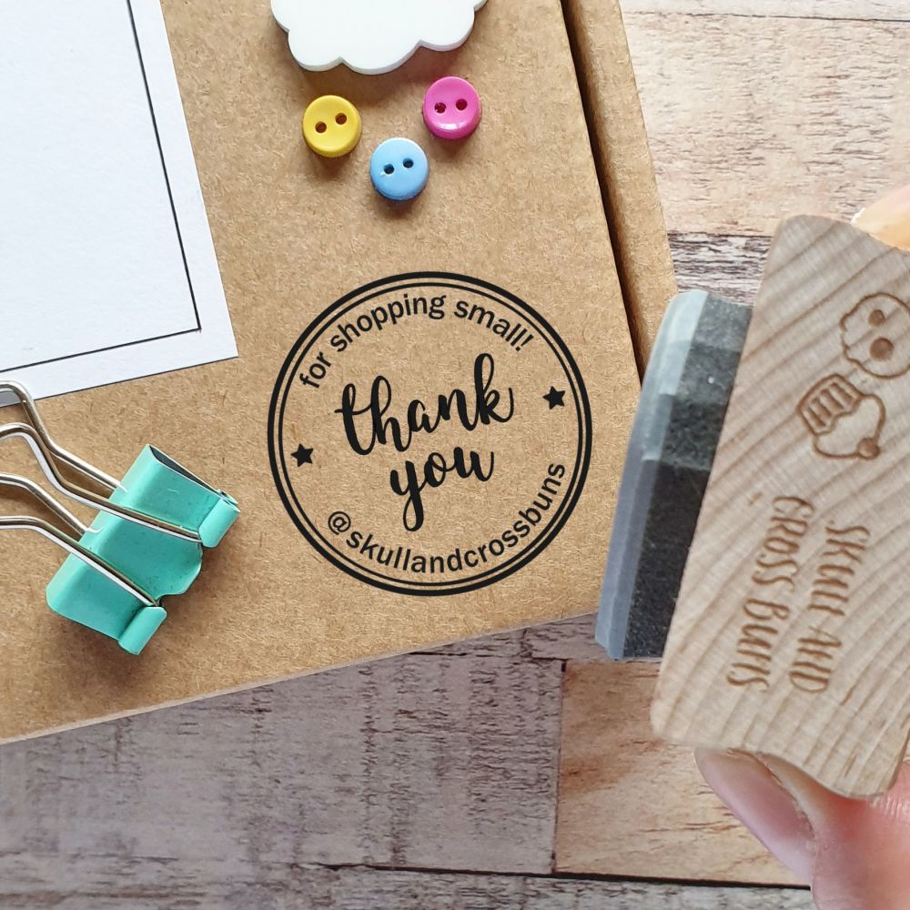 ***NEW FOR 2020*** Personalised Thank You Shopping Small Rubber Stamp