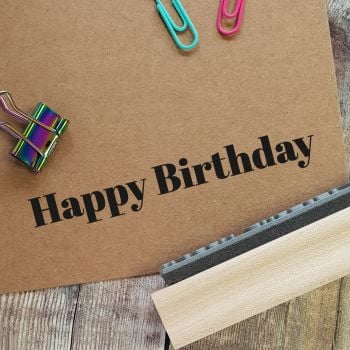 Happy Birthday Contemporary Rubber Stamp 