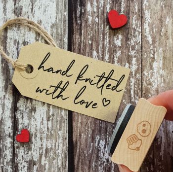 Hand Knitted With Love Rubber Stamp