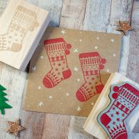 ***NEW FOR 2020*** Christmas Pattern Stocking Rubber Stamp