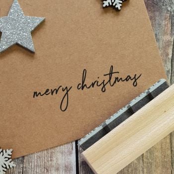 ***NEW FOR 2020*** - Merry Christmas Handwritten Rubber Stamp
