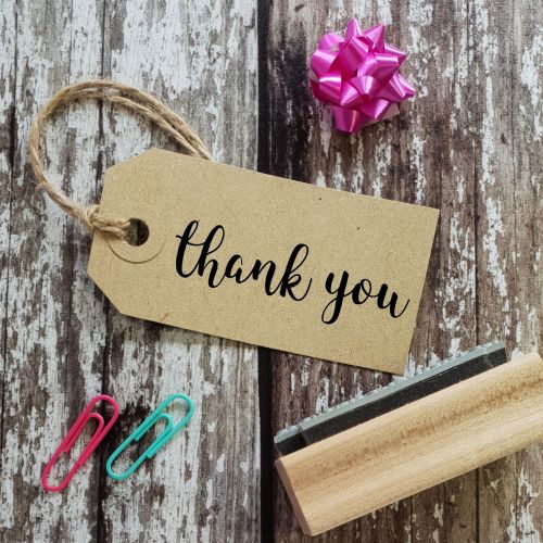 Thank You Bold Script Rubber Stamp 