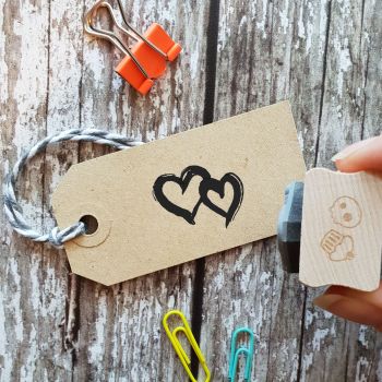 ****NEW FOR 2021**** Double Hearts Rubber Stamp