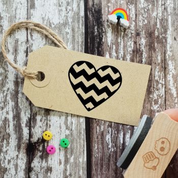 ****NEW FOR 2021**** Chevron Heart Rubber Stamp