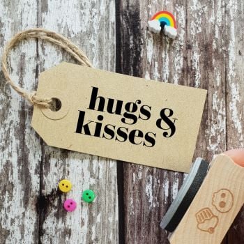 ****NEW FOR 2021**** Hugs & Kisses Contemporary Rubber Stamp