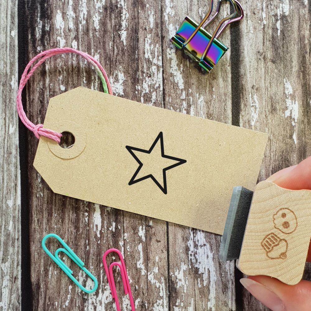 ***NEW FOR 2021*** Pointed Outline Star Rubber Stamp