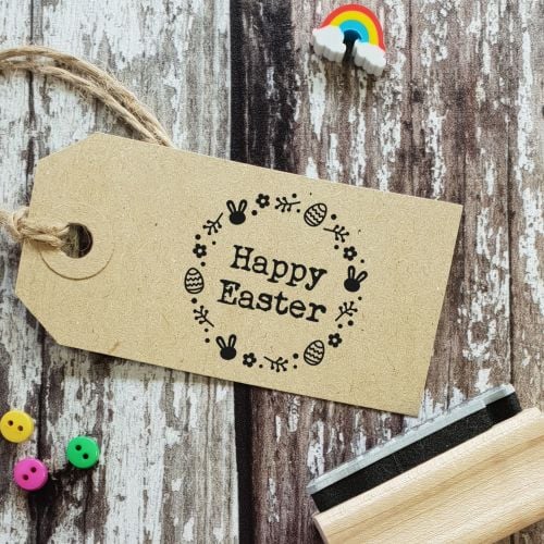 ****NEW FOR 2021**** Happy Easter Wreath Rubber Stamp