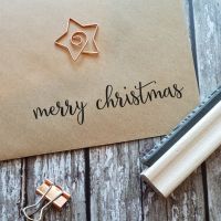 ****NEW CHRISTMAS 2021 **** Merry Christmas Fancy Calligraphy 1 line Rubber Stamp