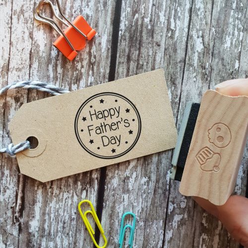 ****NEW FOR 2021**** Happy Father's Day Round Rubber Stamp