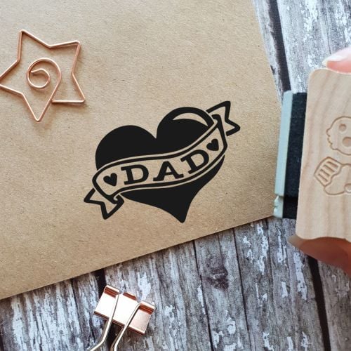 ****NEW FOR 2021**** Tattoo Heart Dad Father's Day Rubber Stamp