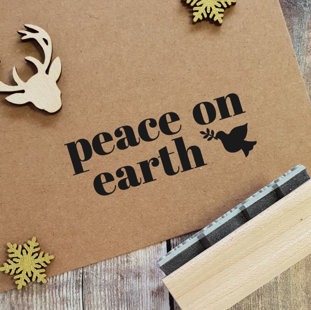 ****NEW CHRISTMAS 2021 **** Peace on Earth Rubber Stamp