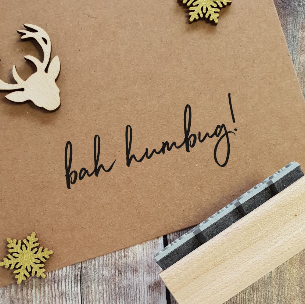 ****NEW CHRISTMAS 2021 **** Bah Humbug Handwritten Rubber Stamp