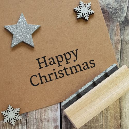 ****NEW CHRISTMAS 2021 **** Happy Christmas Traditional Rubber Stamp