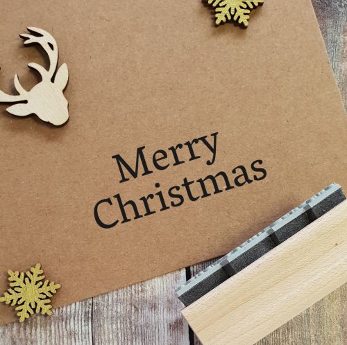 ****NEW CHRISTMAS 2021 **** Merry Christmas Traditional Rubber Stamp