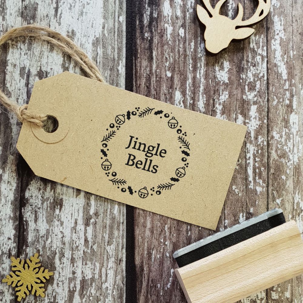 ****NEW CHRISTMAS 2021 **** Christmas Jingle Bells Wreath Rubber Stamp