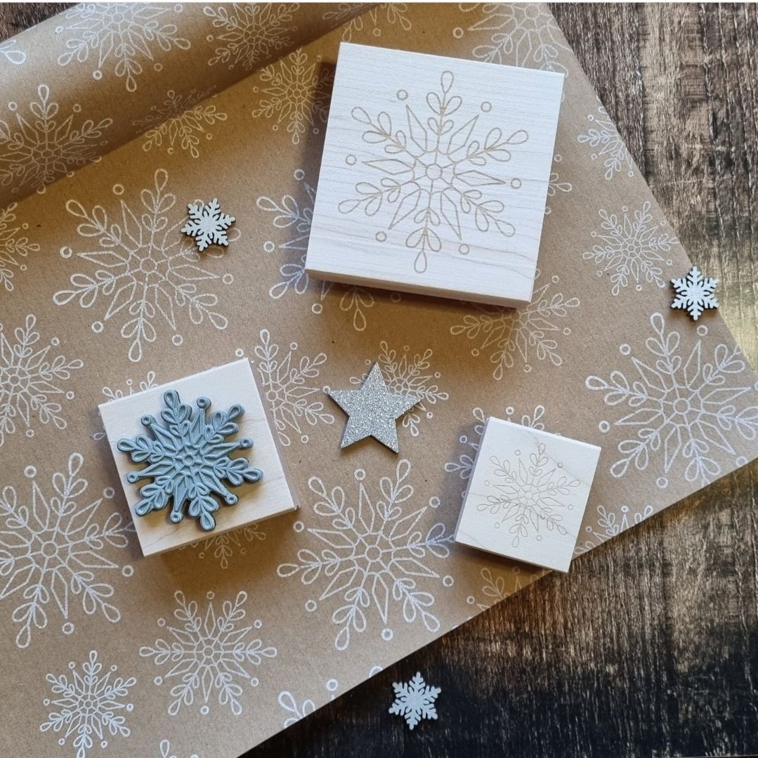 ****NEW CHRISTMAS 2021 **** Christmas Delicate Snowflake LARGE Rubber Stamp