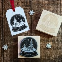 ****NEW CHRISTMAS 2021 **** Christmas Snowman Snowglobe Rubber Stamp