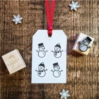 ****NEW CHRISTMAS 2021 **** Christmas Set of 2 Mini Snowmen Rubber Stamps