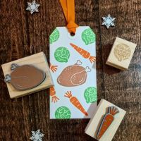 ****NEW CHRISTMAS 2021 **** Christmas Dinner CARROT Rubber Stamp