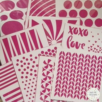CLEARANCE Amazing Mystery Stencil Pack - 8 assorted stencils for £12 (worth £32!)