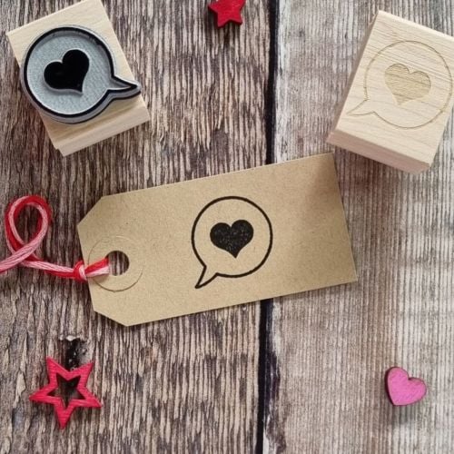 *****NEW FOR 2022***** Love Heart Speech Bubble Rubber Stamp