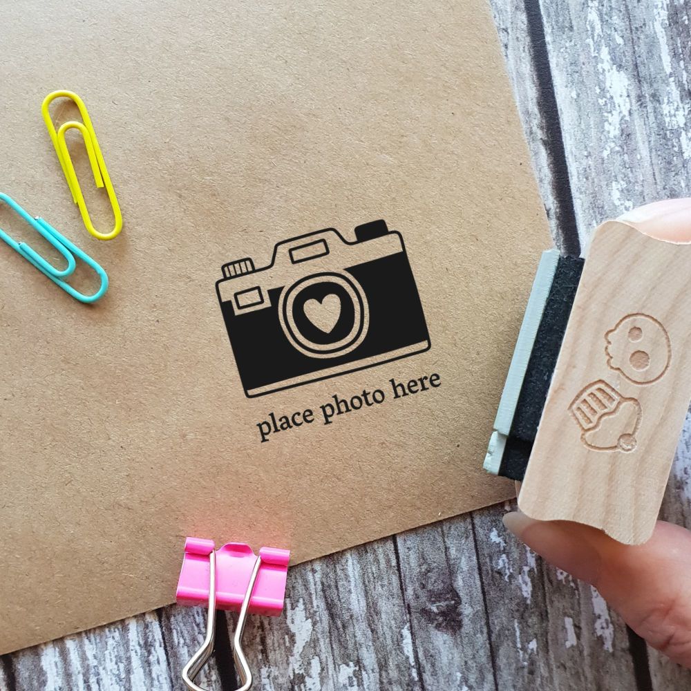 *****NEW FOR 2022***** Place Photo Here Camera rubber stamp