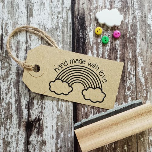***NEW FOR 2022*** Rainbow Handmade With Love Rubber Stamp 