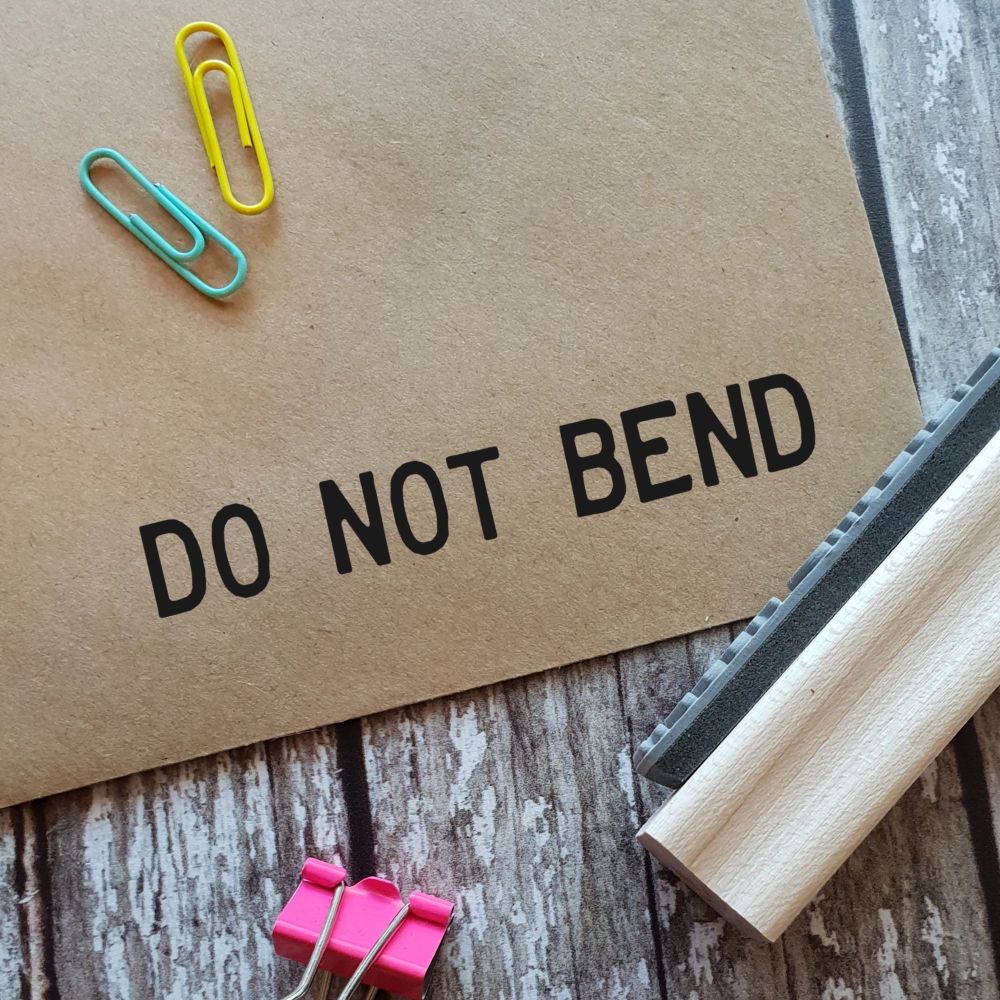 *****NEW FOR 2022***** Do Not Bend Packaging Rubber Stamp