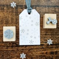 ***New for Xmas 22*** Pair of Retro Snowflake Christmas Rubber Stamps