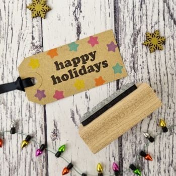***New for Xmas 22*** Christmas Happy Holidays Rubber Stamp