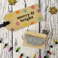***New for Xmas 22*** Christmas Merry & Bright Bold Rubber Stamp