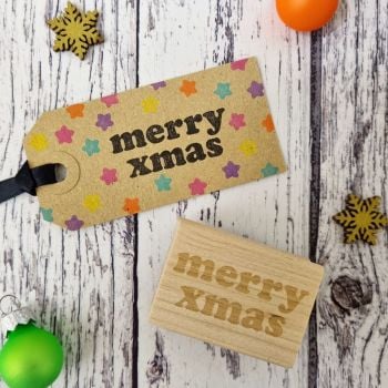 ***New for Xmas 22*** Christmas Merry Xmas Bold Rubber Stamp