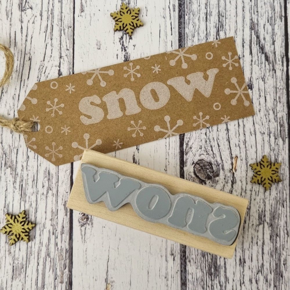 ***New for Xmas 22*** Christmas Snow Bold Rubber Stamp