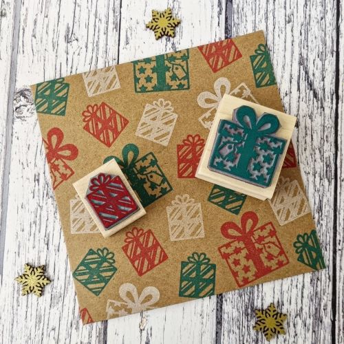 ***New for Xmas 22*** Pair of Christmas Present Rubber Stamps