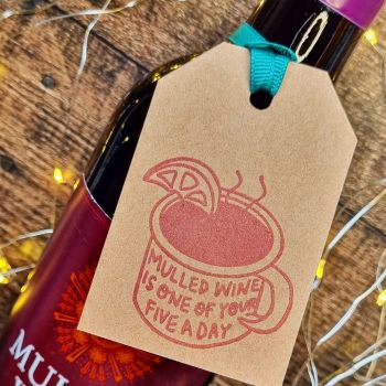 SACB x ROSIE JOHNSON ILLUSTRATES Christmas Mulled Wine Five a Day Rubber Stamp