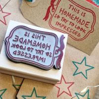 SACB x ROSIE JOHNSON ILLUSTRATES Christmas This is Homemade Try to Look Impressed Rubber Stamp
