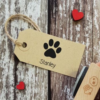 ***As seen on This Morning*** Personalised Paw Print Rubber Stamp