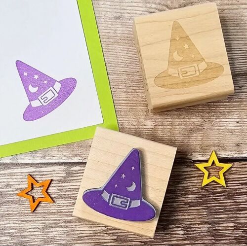****NEW FOR 2023**** Halloween Witches Hat Rubber Stamp