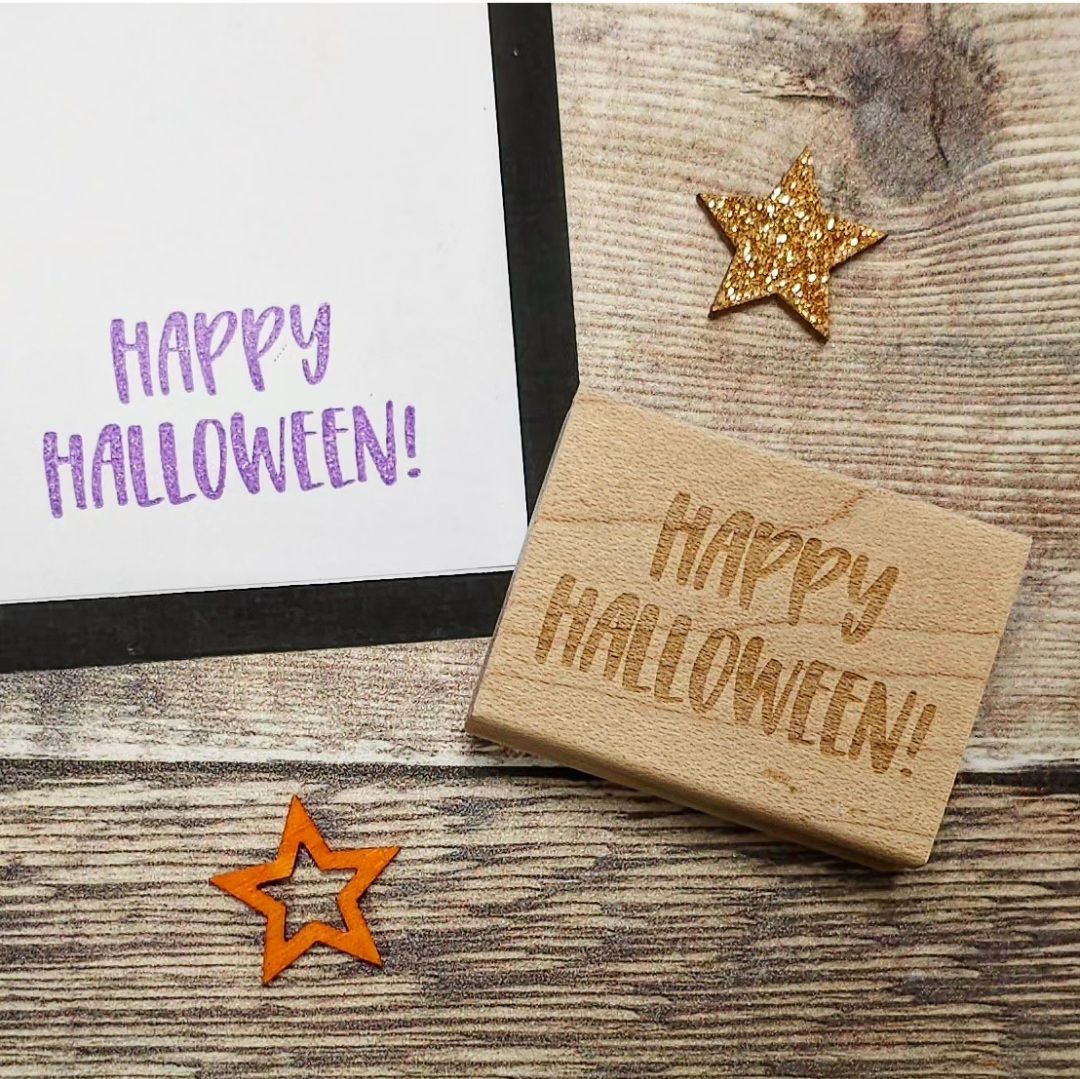 CLEARANCE SALE 75% OFF! Was £7.50 Happy Halloween Small Rubber Stamp