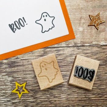****NEW FOR 2023**** Mini Ghost and Boo Set of 2 Rubber Stamps