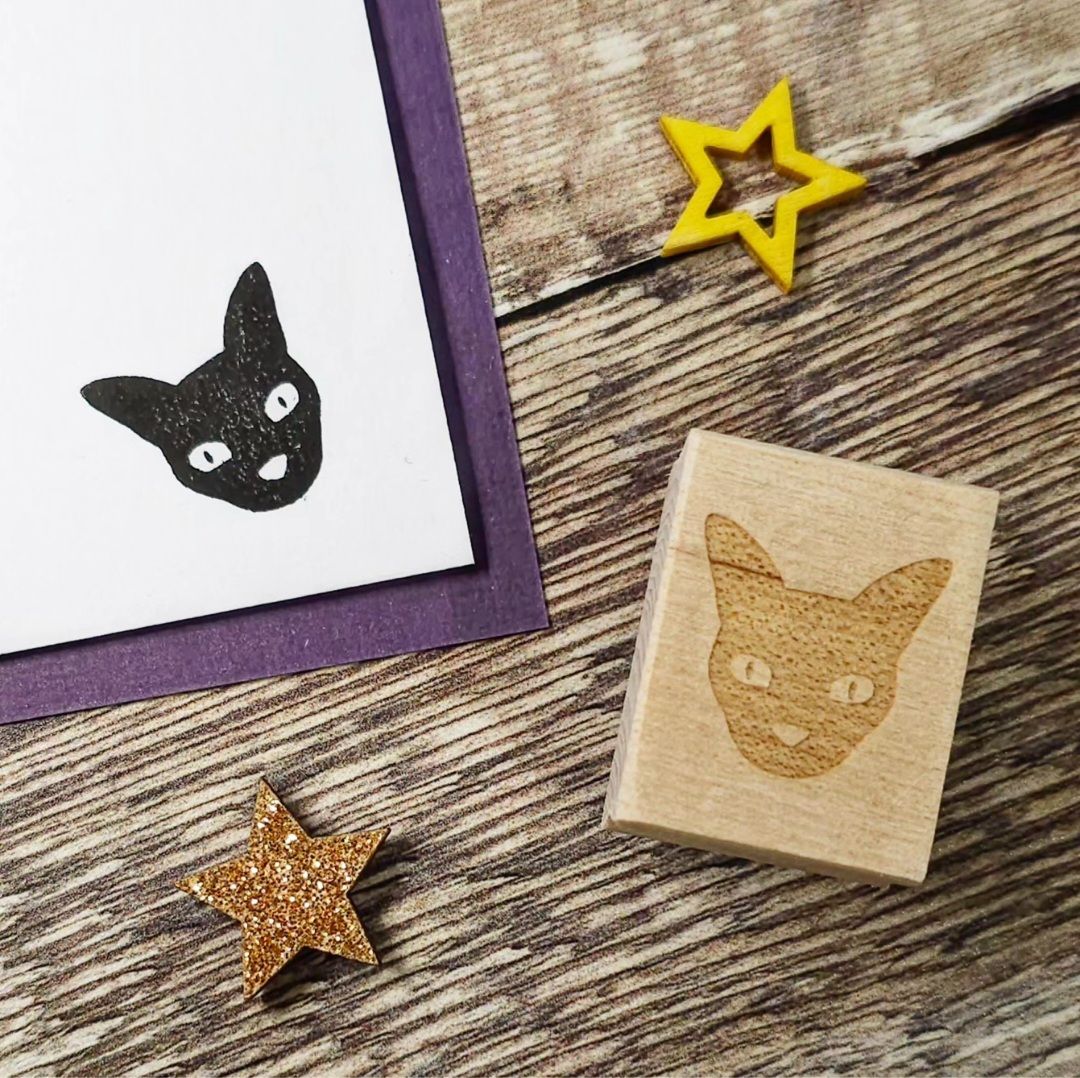 CLEARANCE SALE 75% OFF! Was £4.50 -  Mystic Cat Mini Rubber Stamp