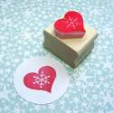 Snowflake Heart Rubber Stamp