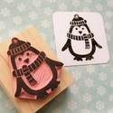 Large Penguin With Scarf Rubber Stamp