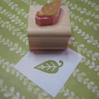 Mini Leaf Hand Carved Rubber Stamp