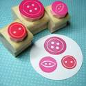 Sweet Three Button Set Rubber Stamps