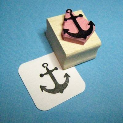 Small Anchor Hand Carved Rubber Stamp