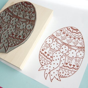 Large Decorated Easter Egg Rubber Stamp